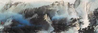 何百里 山水 镜心